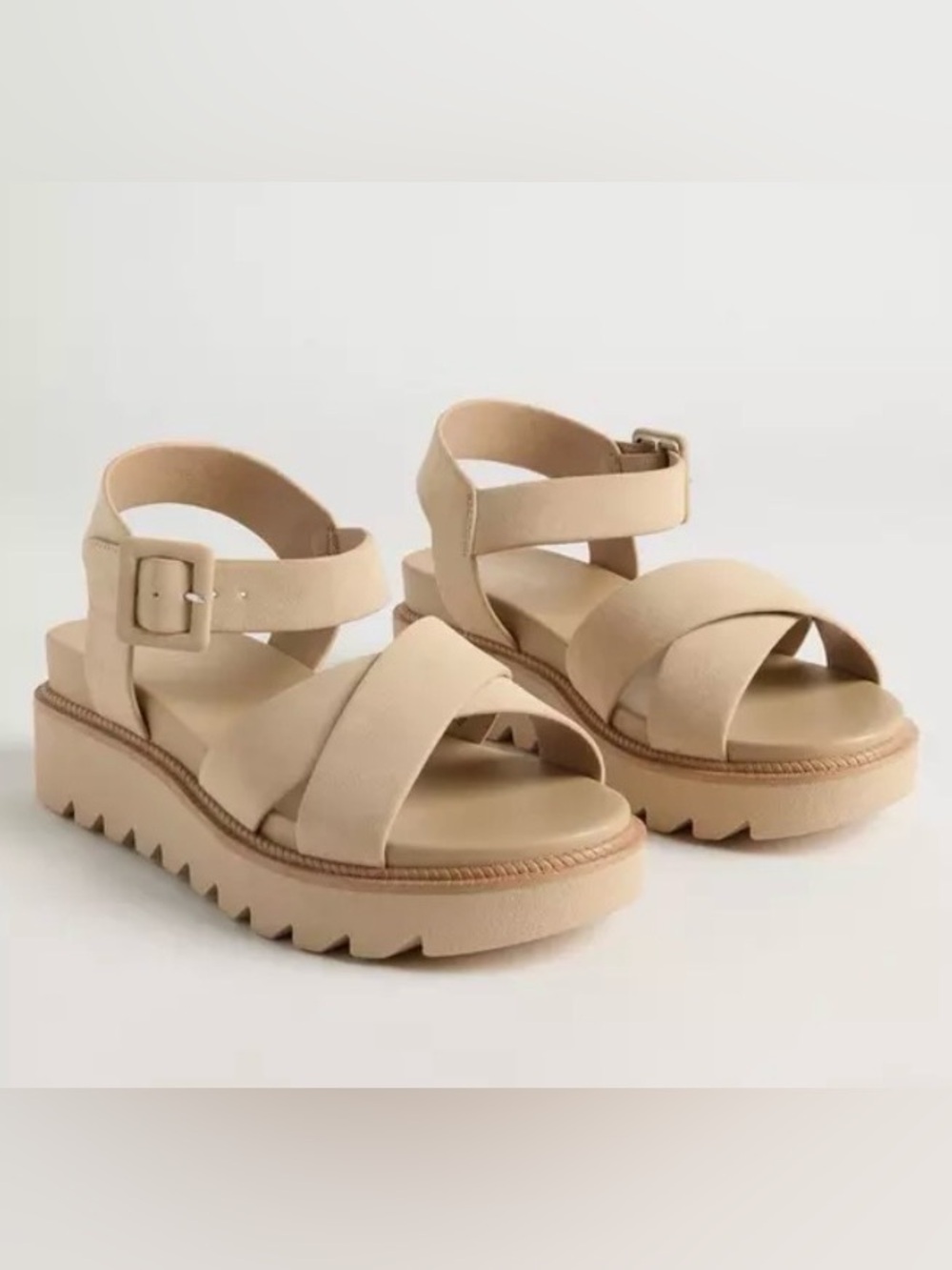 Torrid Cream Comfort Sandals with Crisscross Straps